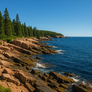 Summer Coastline at Acadia National Park