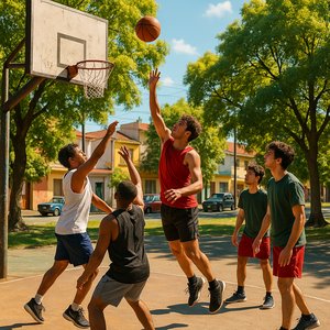 Summer Pickup Game in a Sunny Argentine Neighborhood