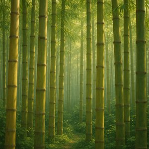 Sunlit Bamboo Grove