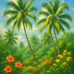 Sunlit Coconut Grove