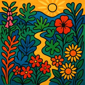 Sunlit Garden in Bold Color