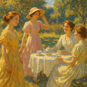 Sunlit Tea in the Garden