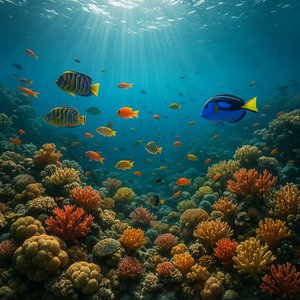 Sunlit Tropical Reef — Kaleidoscope of Marine Life