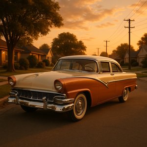 Sunset Cruise — 1950s Suburban Two-Tone