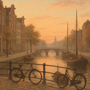 Sunset on an Amsterdam Canal, 1920