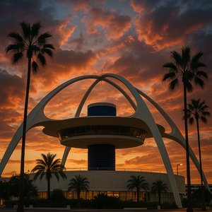 Sunset Over the LAX Theme Building