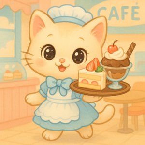 Sweet Café Kitten — Cartoon Fun