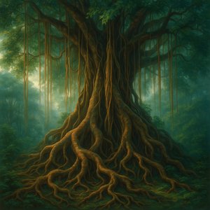 The Ancient Balete: Roots of Morning Mist