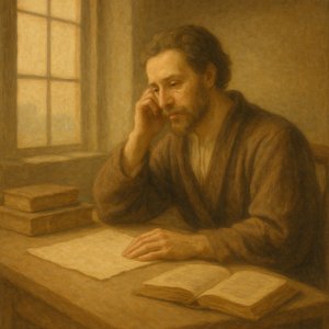 The Contemplative Scholar by the Window