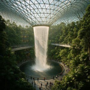 The Rain Vortex at Jewel — Lush Indoor Oasis