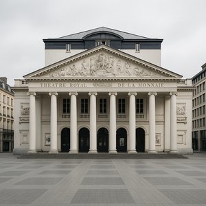 Théâtre Royal de la Monnaie — Classical Façade in Soft Overcast Light