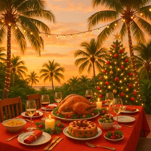 Tropical Christmas Dinner at Sunset