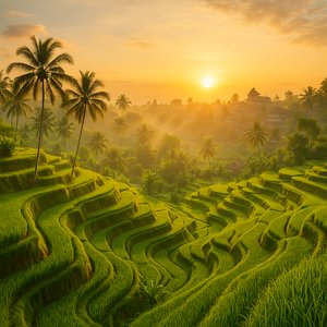 Ubud Rice Terraces at Sunrise
