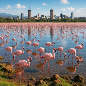 Urban Shores: Flamingos at Nakuru Lake
