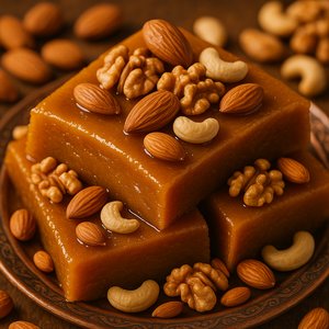 Uzbek-Style Halva Squares with Nuts