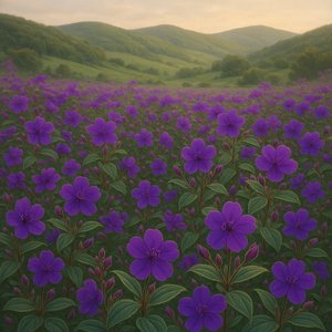 Velvet Purple: Tibouchina Meadow at Dusk