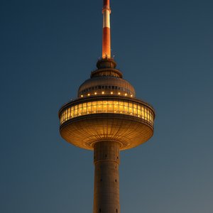 Vilnius TV Tower at Dusk — Illuminated Observation Deck