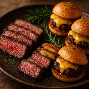Wagyu Steak & Mini Cheeseburger Platter