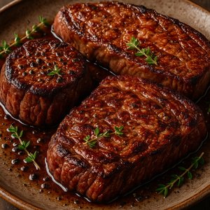 Wagyu Trio: Filet Mignon, Ribeye & New York Strip — Macro Steak Plate