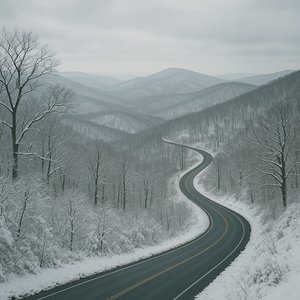 Winding Winter Road — Shenandoah Overlook