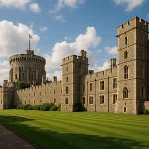 Windsor Castle Facade on a Sunny Day