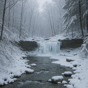 Winter Silence at Cuyahoga Falls