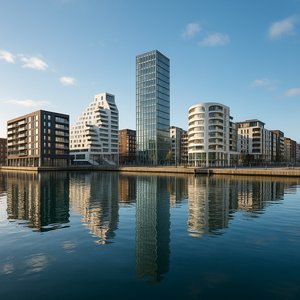 Aalborg Waterfront Reflections on the Limfjord