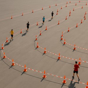 Aerial View of Serpentine Running Course