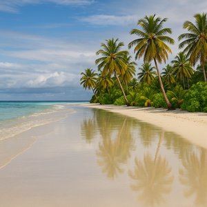 After the Rain — Maldives Shoreline Reflections