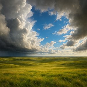 Depois da Tempestade: Vastas Planícies sob um Céu que se Abre