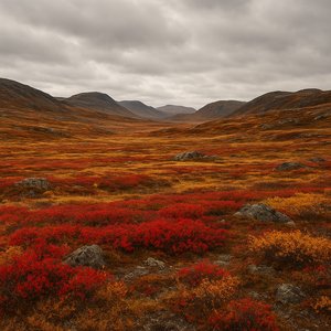 Autumn Tundra — Greenland's Red and Gold Expanse