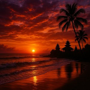 Bali Ember: Sunset Over the Indian Ocean