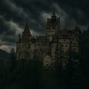 Bran Castle at Dusk — Gothic Stronghold Under Stormy Skies