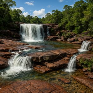 Canaima Red-Slab Waterfalls