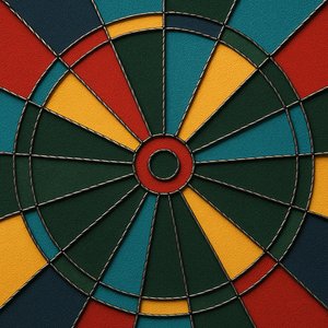 Close-up Colorful Dartboard — Abstract Geometric Pattern