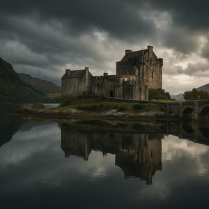 Eilean Donan Castle at Dusk — Moody Reflections
