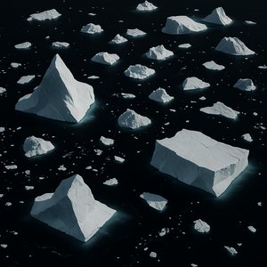 Geometrics of Ice: Aerial View of Greenland Icebergs