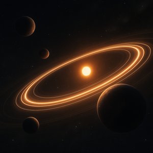 Luminous Ringed Exoplanetary System