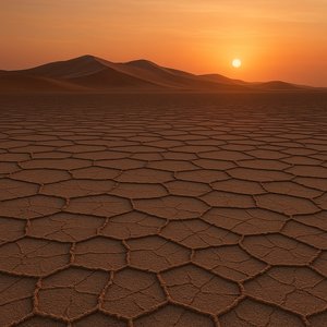 Maranjab Saltplain at Sunset