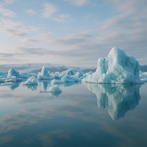 Espejo de Hielo: Serena Laguna Glaciar