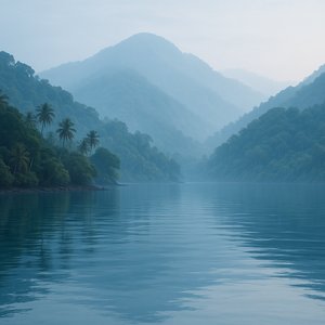 Mistbound Bali Bay at Dawn