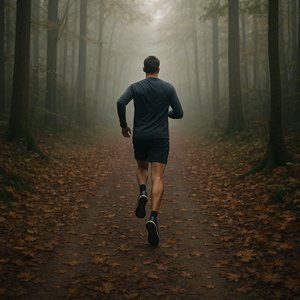 Morning Run Through the Misty Woods