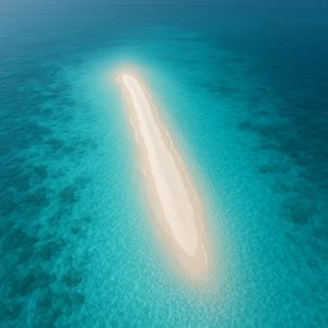 Narrow Maldives Sandbank in Turquoise Sea