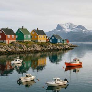 Nuuk Harbor at Soft Arctic Light