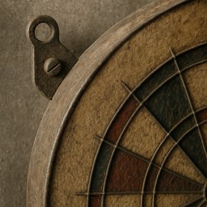 Patina and Flight: Dartboard Edge Close-Up