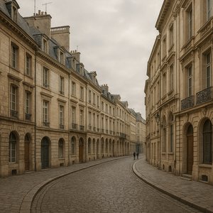 Quiet Curve of a Historic European Rue
