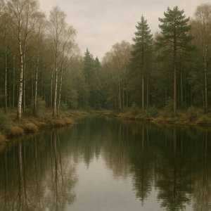 Quiet Danish Woodland Lake