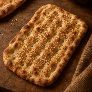 Rustic Persian Sangak with Sesame Seeds