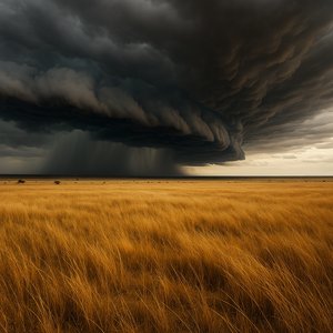 Nube de estantería sobre la sabana dorada