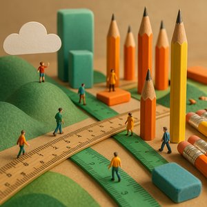 Stationery City: A Miniature World of Rulers and Pencils